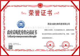 政府采购优秀供应商证书